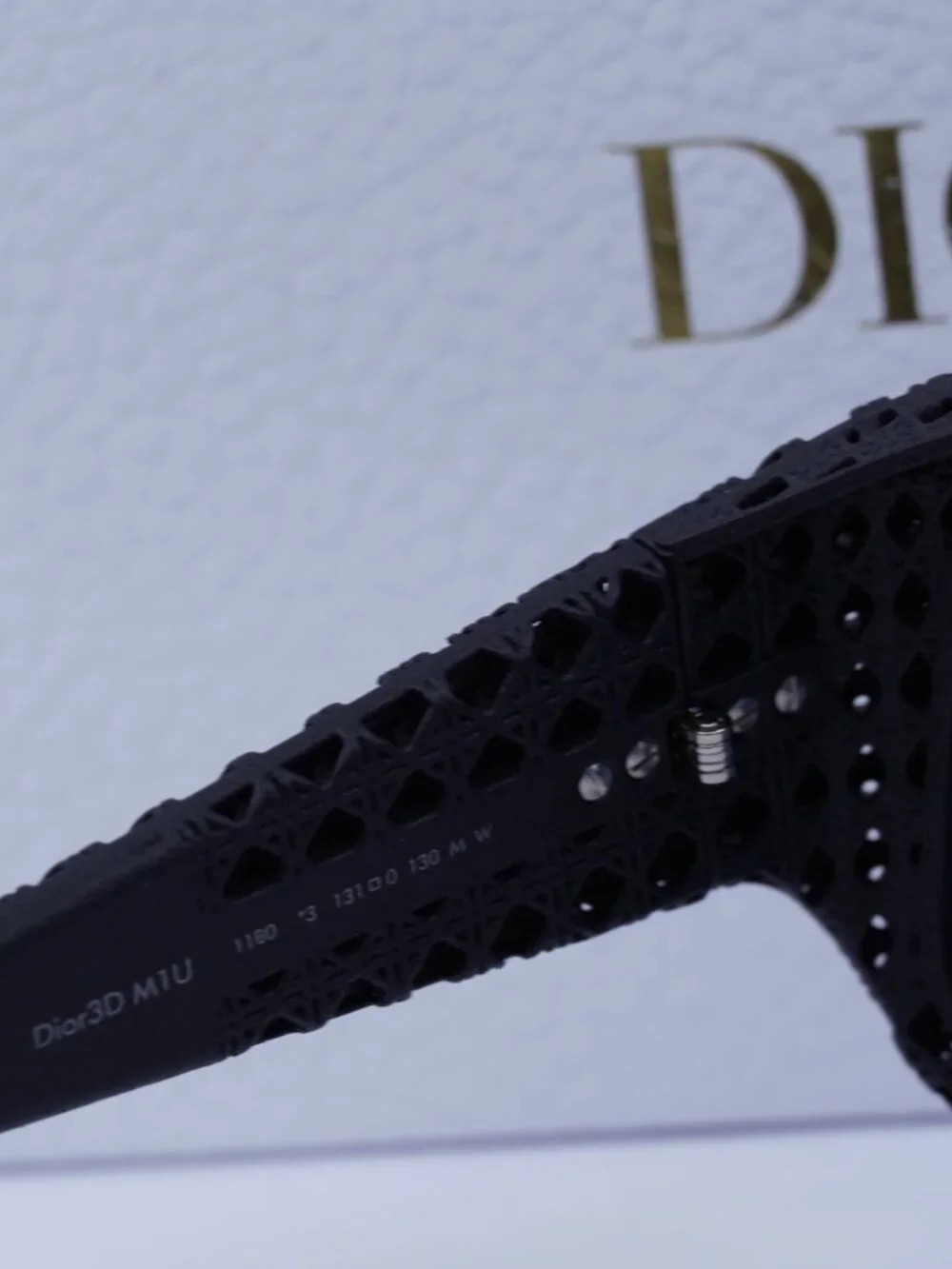 Dior DIOR3D M1U 11B0 Shield Sunglasses – Matte Black / Blue